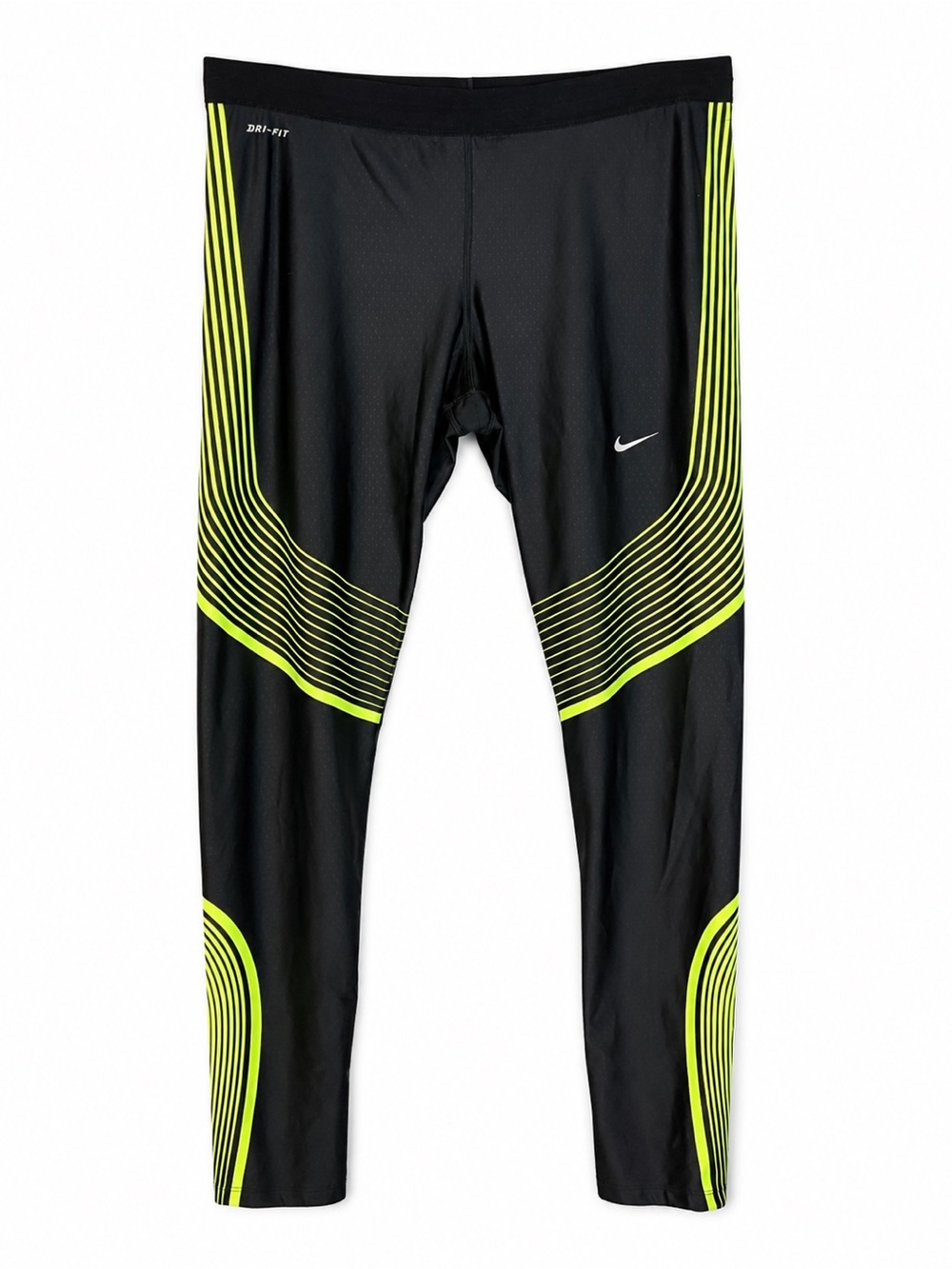 Nike Power Speed Dri-FIT Women’s Running Tights Leggings XL Black Volt Yellow